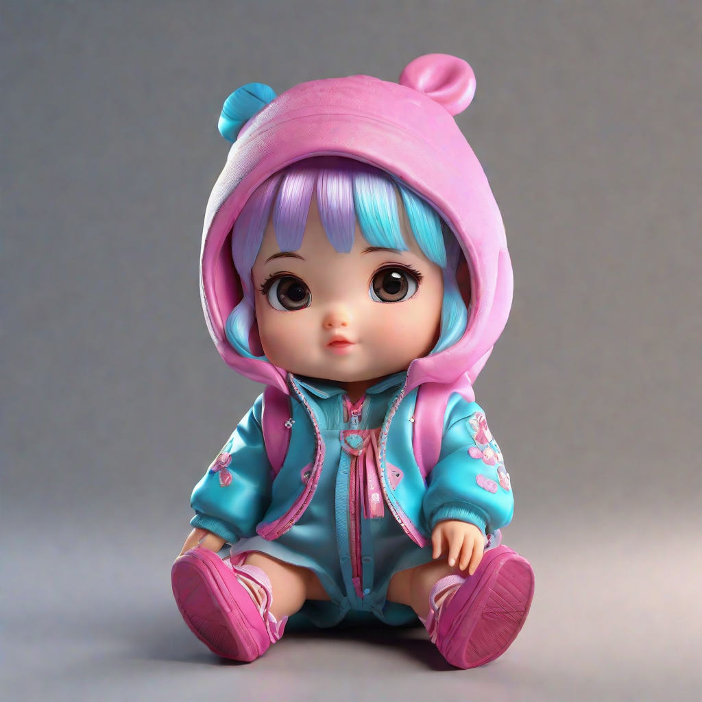 photographic image of full body image of a cute little chibi girl ...